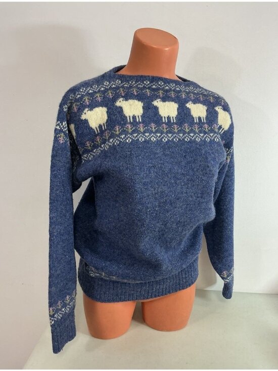 Tucker Mountain Sportwear Sweaters - Vintage 80's Wool Sweater Black Sheep Made USA Womens Medium